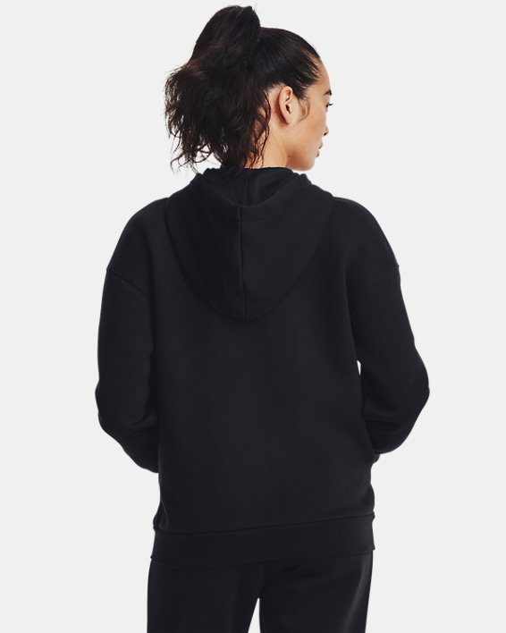 Women's UA Essential Fleece Full-Zip, Black, pdpMainDesktop image number 1